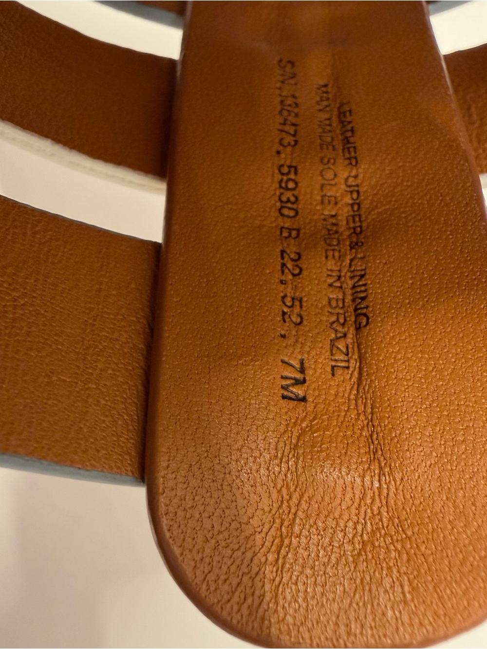 Tory Burch Multi Strap Slide Sandals Leather Blue White Brown Size 7 - Picture 13 of 13